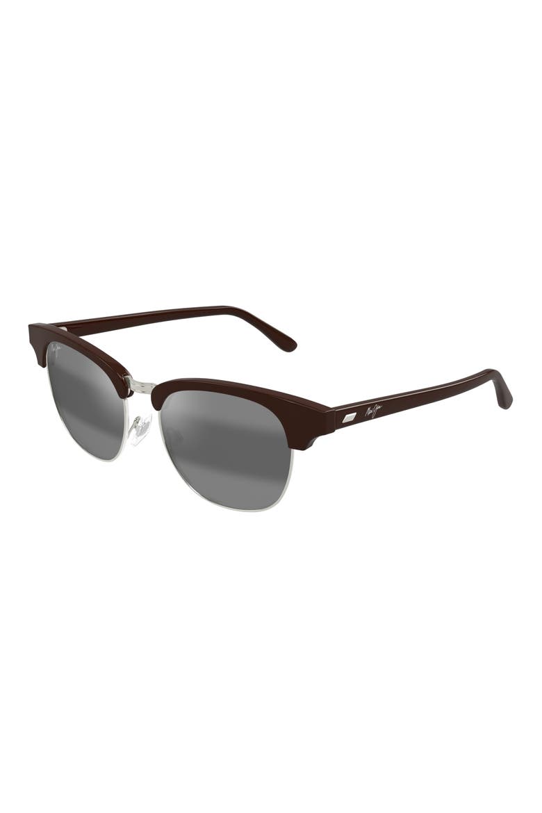 Holomua 52mm Polarized Wraparound Sunglasses, Alternate, color, BROWN/ GREY