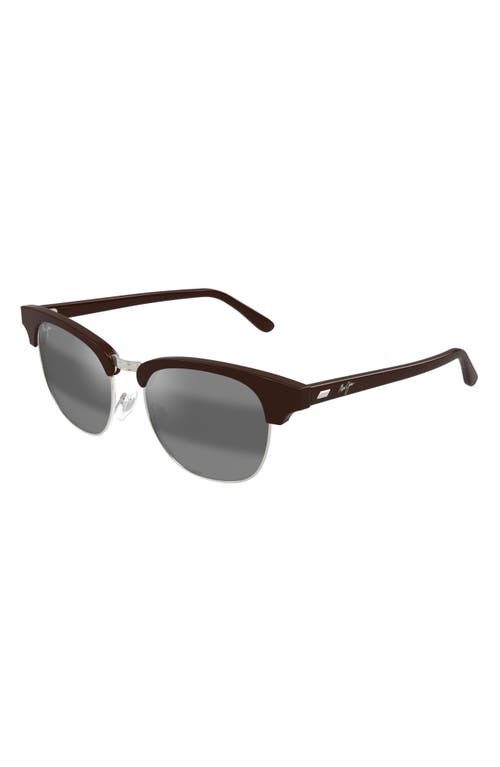 Maui Jim Holomua 52mm Polarized Wraparound Sunglasses In Gray