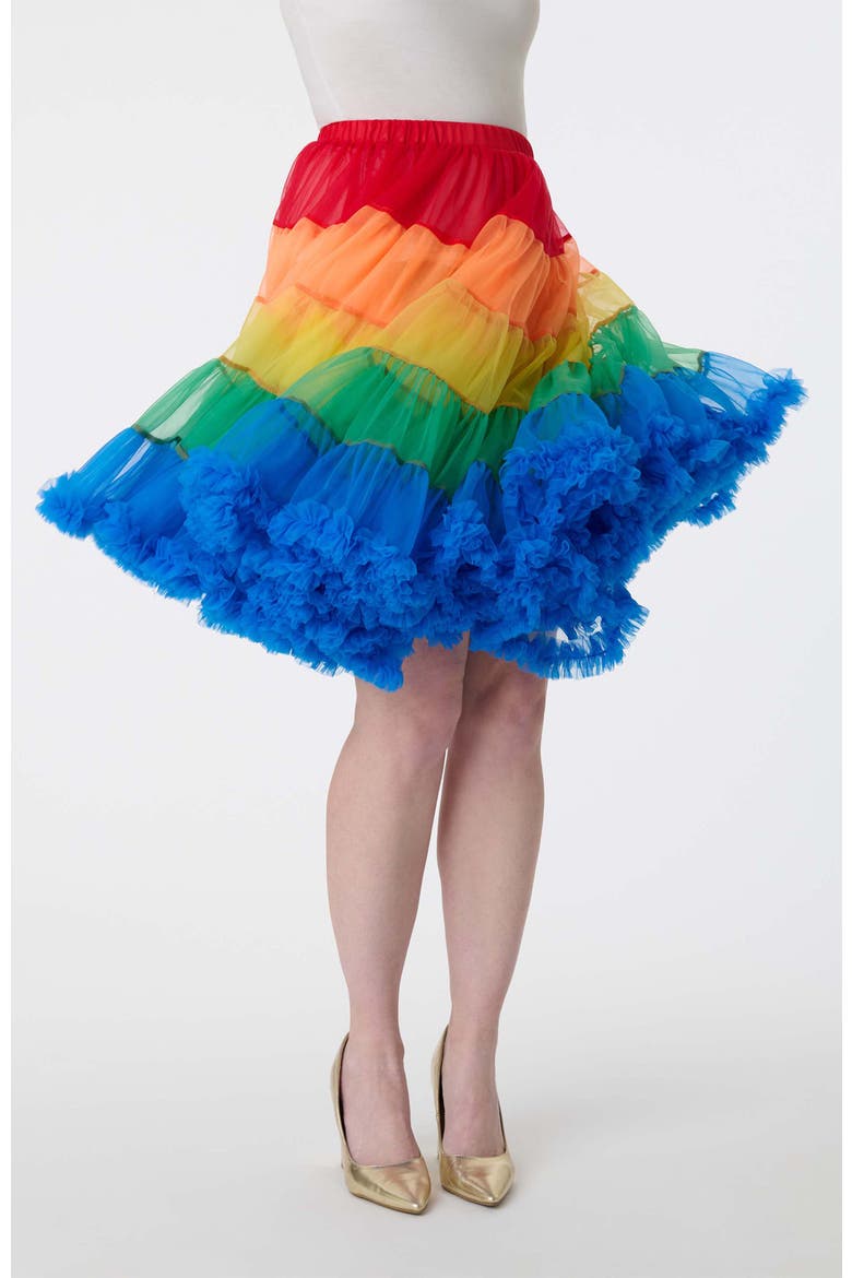 Stripe Ruffled Petticoat Crinoline, Alternate, color, Rainbow