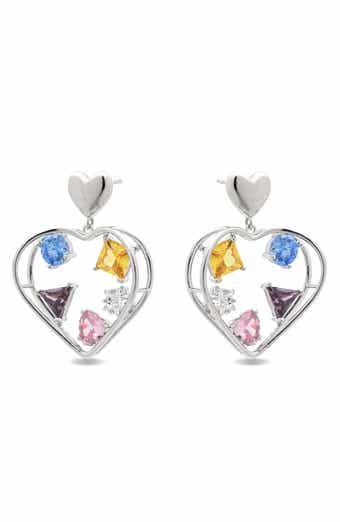 Leona Cubic Zirconia Heart Drop Earrings