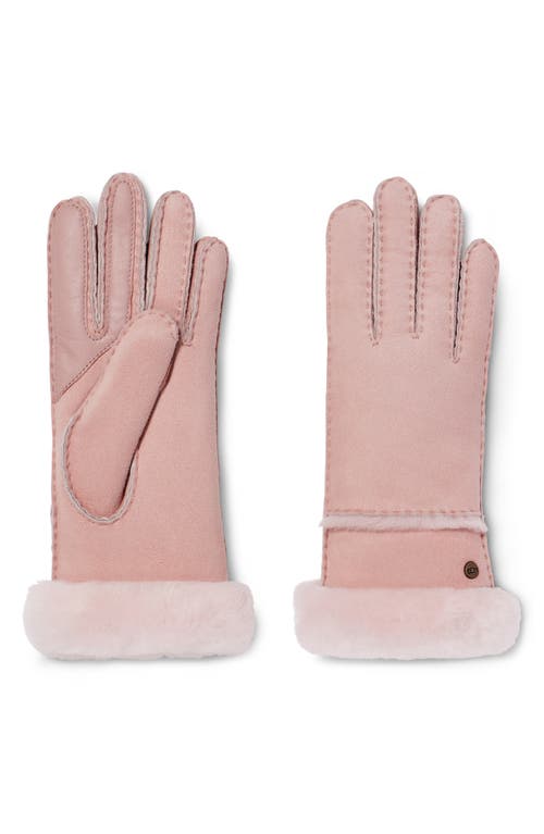 Shop Ugg(r) Seamed Touchscreen Compatible Genuine Shearling Gloves In Ashen Rose
