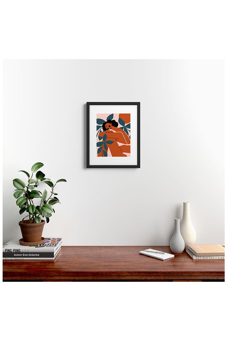 Pink Bikini Dark Framed Art Print, Alternate, color, BLACK FRAME