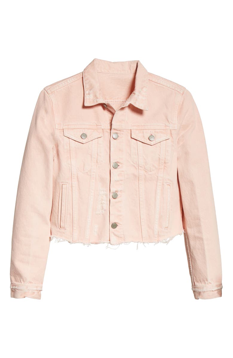 GRLFRND Cara Crop Denim Jacket, Alternate, color, 