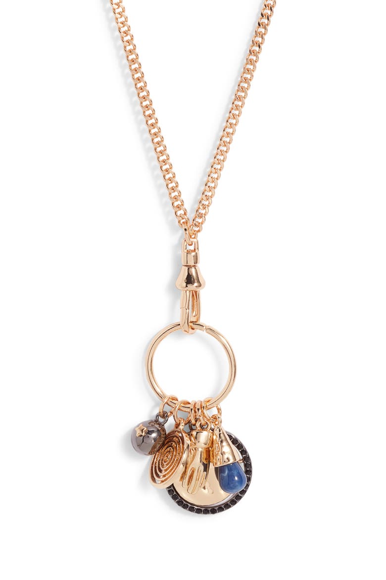 Collected Charms Necklace, Alternate, color, BLUE- BLACK- GOLD