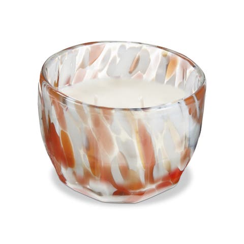 Flora Soy Candle in Brown Glass Confetti Container