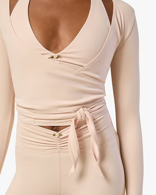 WEWOREWHAT WEWOREWHAT LONG SLEEVE WRAP TOP