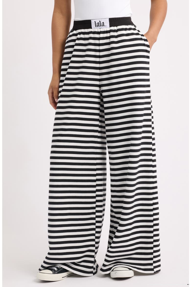Do No Harm Striped Wide Leg Pants, Main, color, BLACK AND WHITE STRIPE