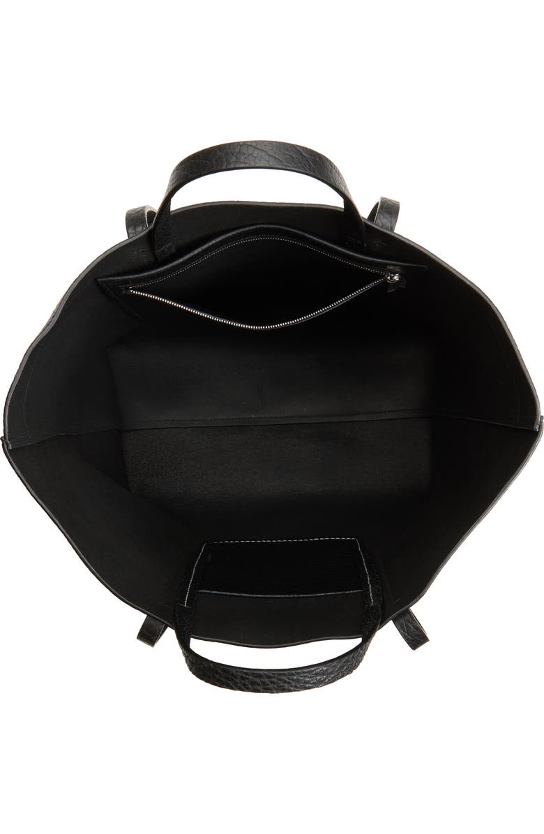 Rick Owens Hollywood Grained Leather Shopper, Alternate, color, Black