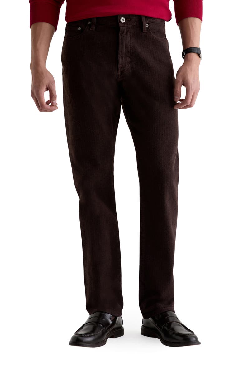 Everett Slim Straight Leg Jeans, Main, color, WOOD BROWN
