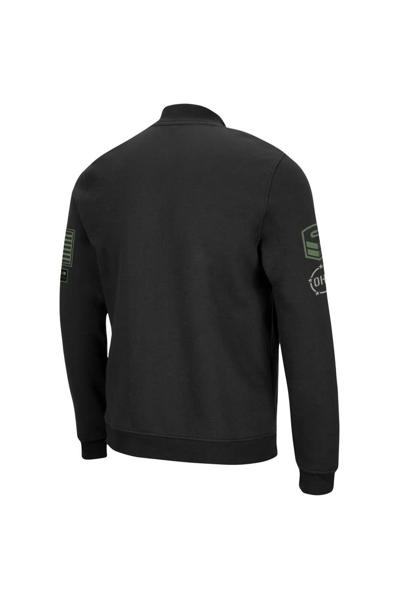 Men's Colosseum Black Marquette Golden Eagles OHT Military Appreciation High-Speed Bomber Full-Zip Jacket, Alternate, color, Black