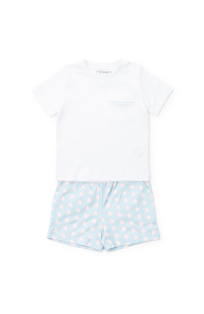 Lila and Hayes Walker Boys' Short Set, Main, color, Seaside Starfish
