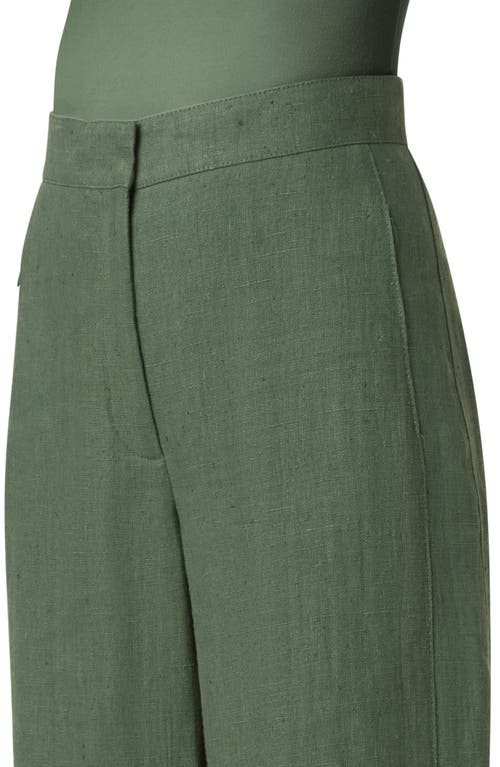 Akris Punto Filip Linen Crop Pants In Laurel