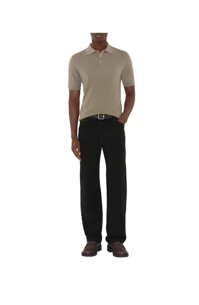 Burberry B Crest Wool Polo Shirt, Alternate, color, Quill