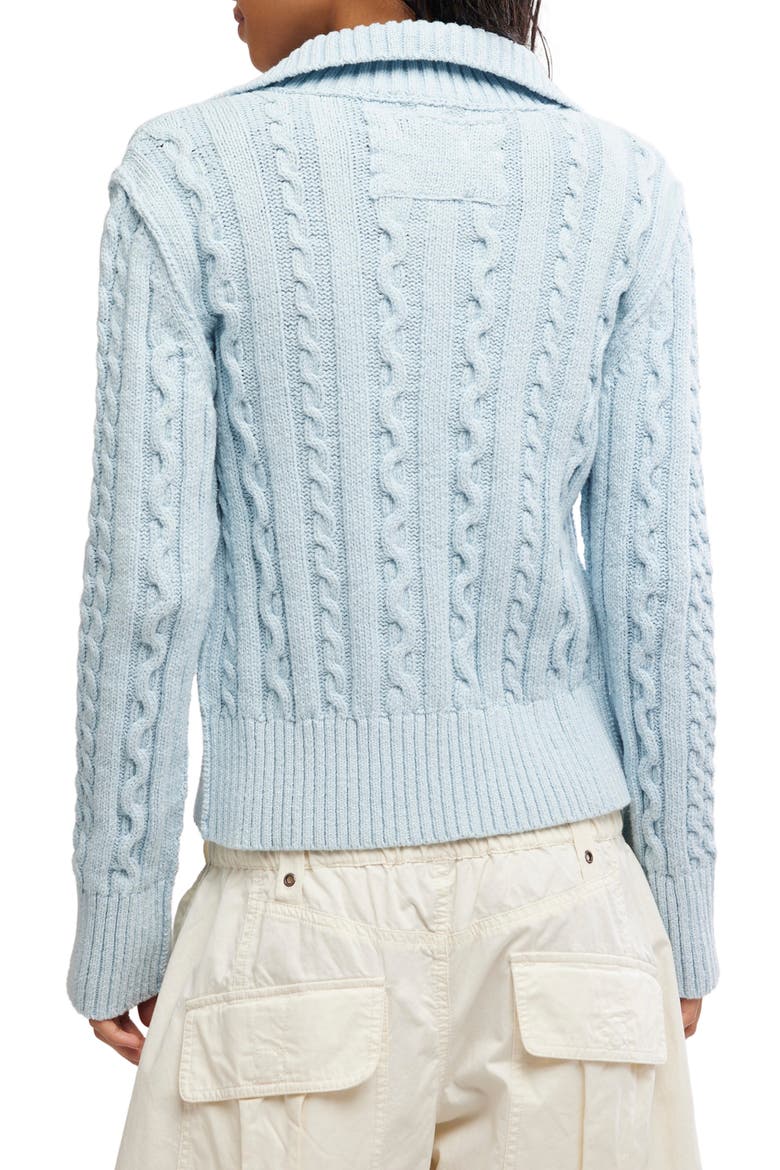 Cable Stitch Cardigan, Alternate, color, PASTEL BLUE