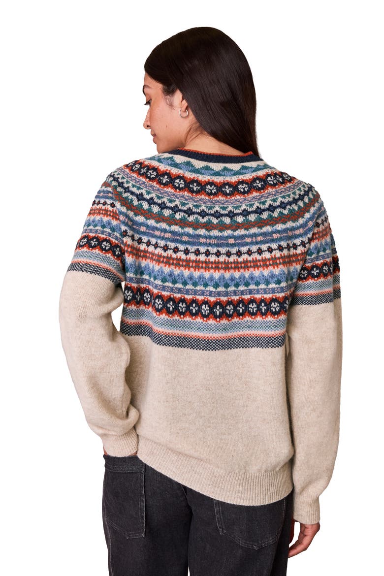 Alpine Yoke Fair Isle Sweater, Alternate, color, Oatmeal Multi