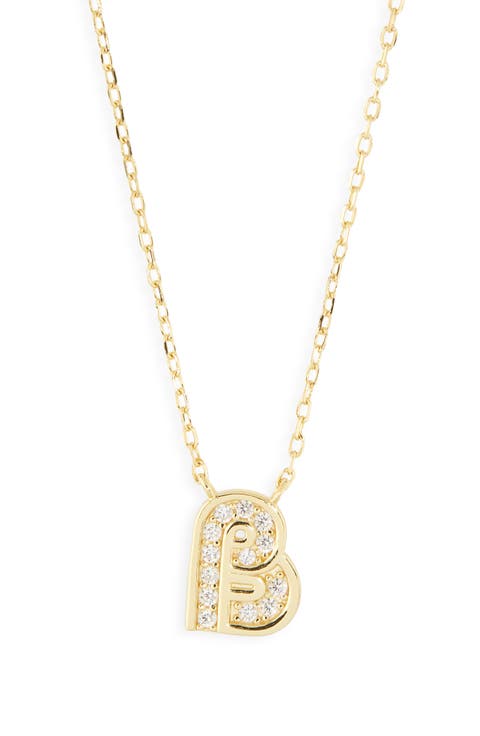 Cubic Zirconia Initial Pendant Necklace