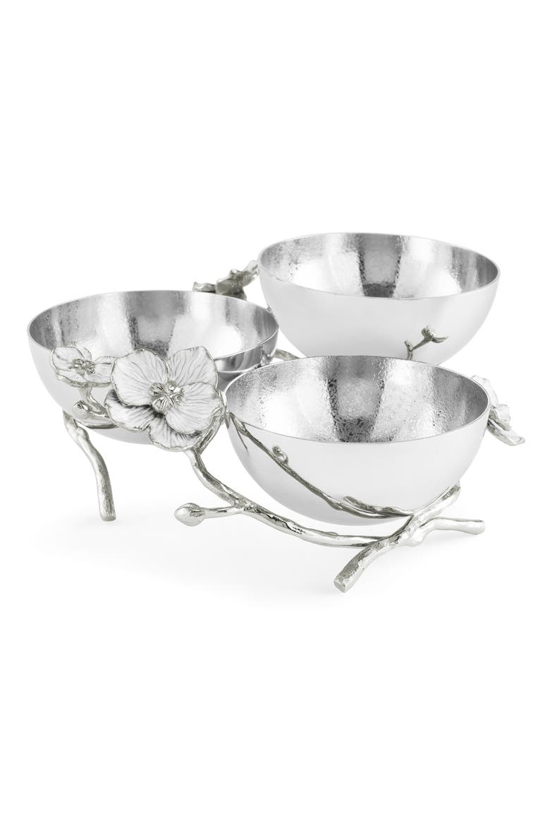 Silver Orchid Triple Bowl, Alternate, color, SILVER