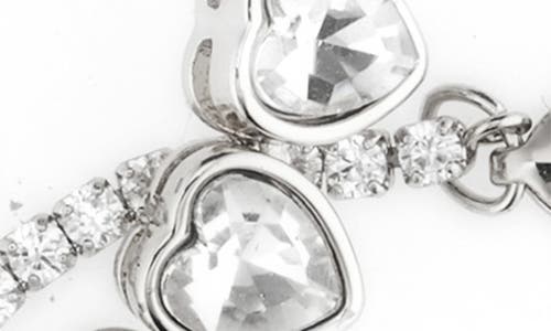 NORDSTROM RACK NORDSTROM RACK SET OF 2 CRYSTAL HEART & CUBIC ZIRCONIA TENNIS BRACELETS