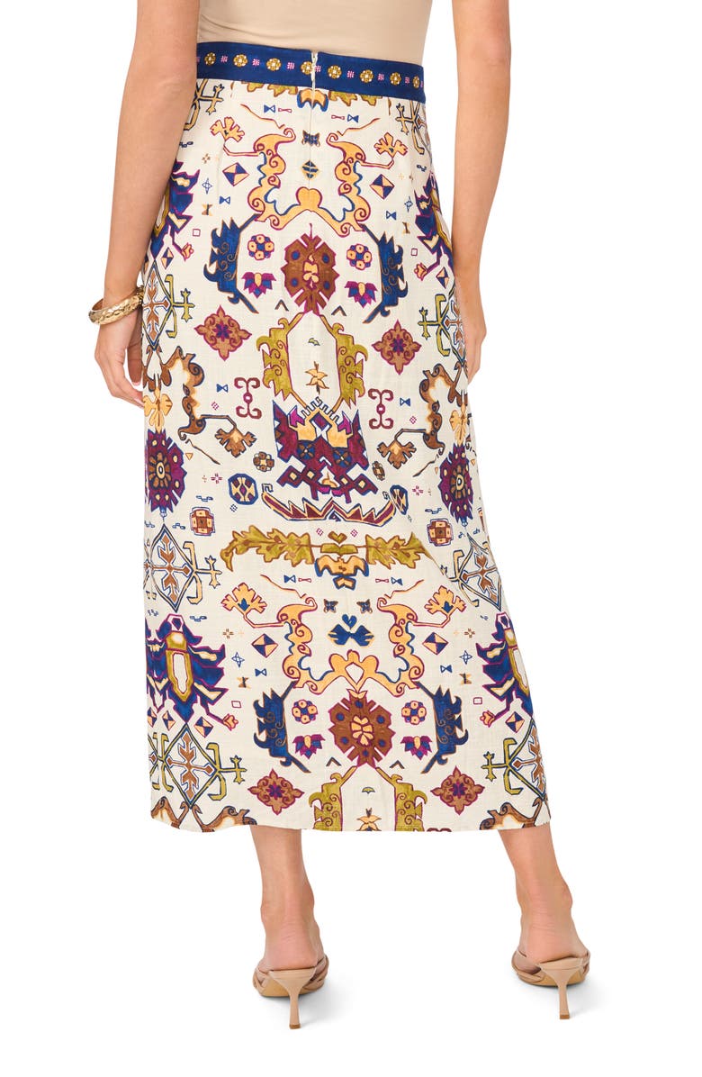 Vince Camuto Print Wrap Midi Skirt, Alternate, color, New Ivory