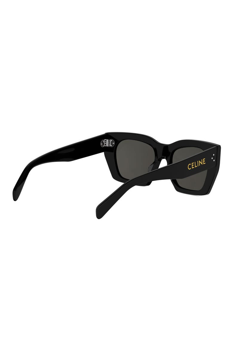 53mm Square Sunglasses, Alternate, color, SHINY BLACK / SMOKE