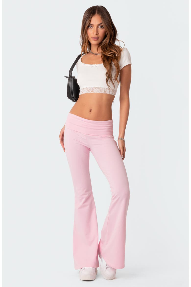 Regina Lace Trim Crop Top, Alternate, color, WHITE