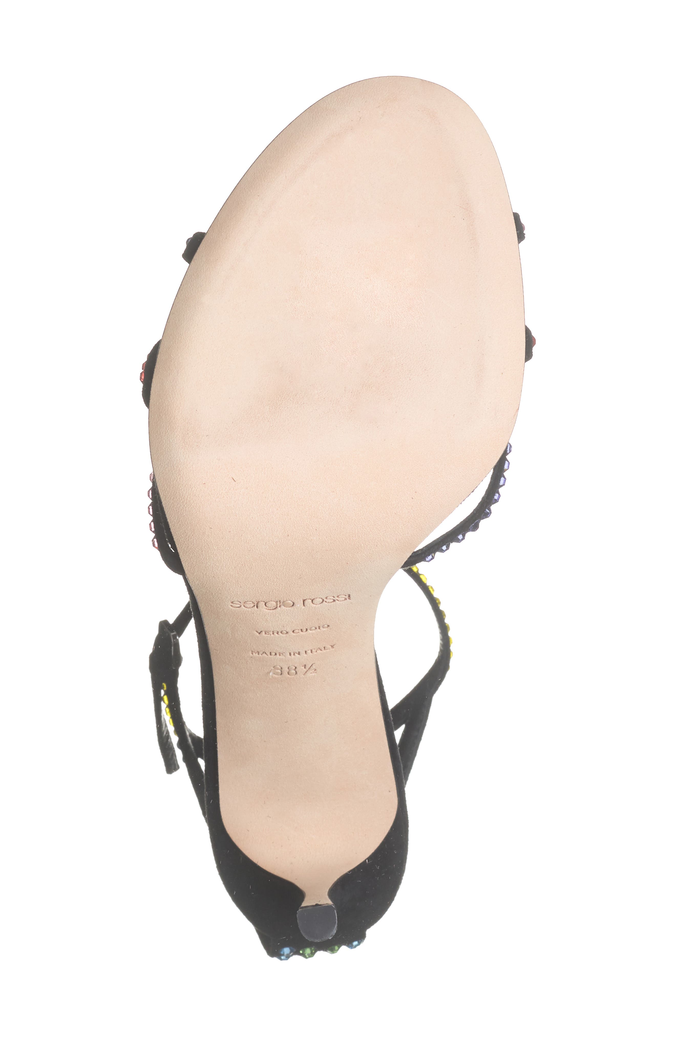 Sergio Rossi Crystal Embellished Ankle Strap Stiletto Sandal, Alternate, color, 