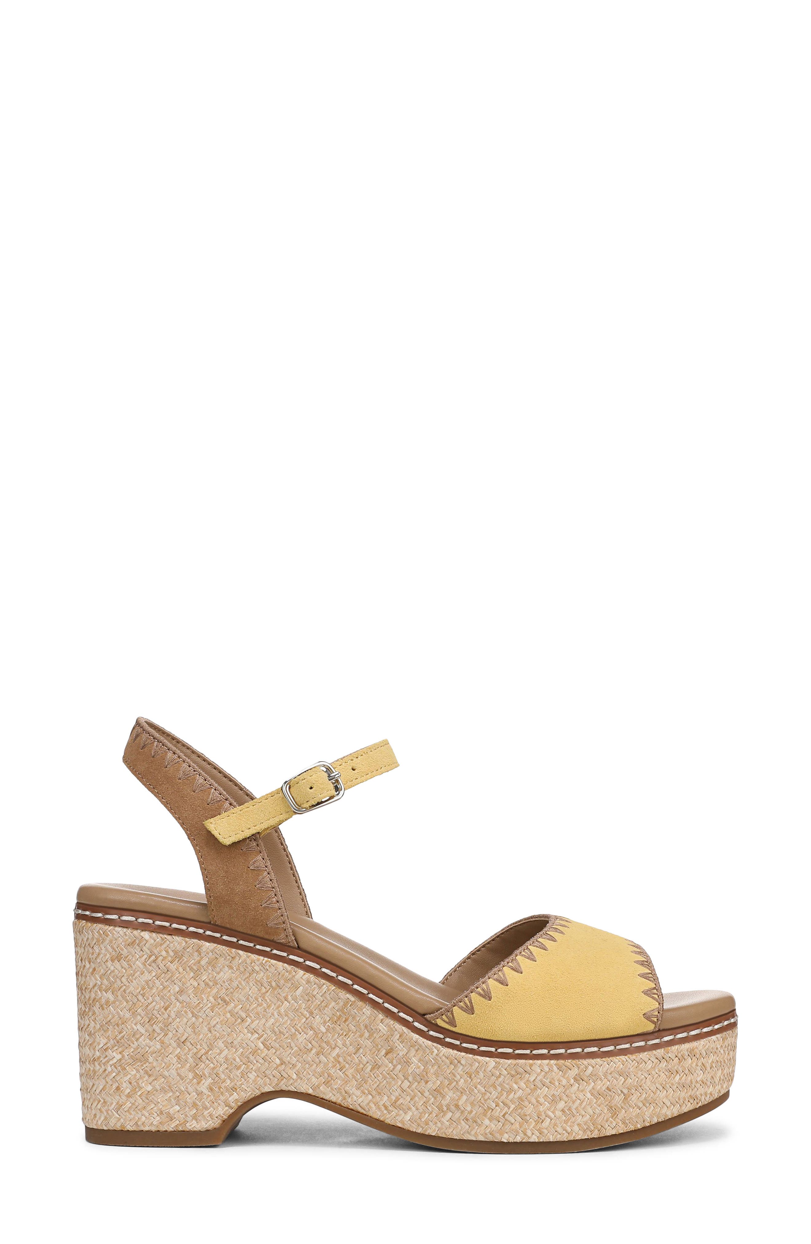 Della Platform Ankle Strap Sandal, Alternate, color, BEEHIVE YELLOW MULTI