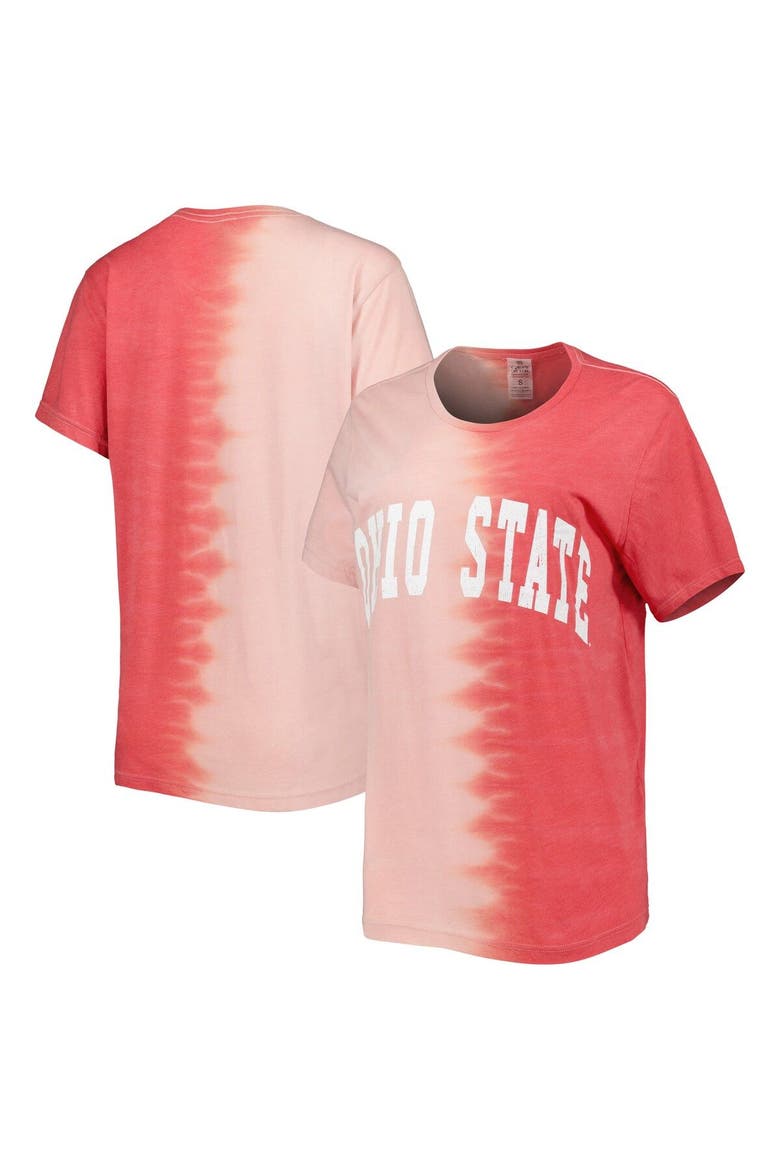 Women's Gameday Couture Scarlet Ohio State Buckeyes Find Your Groove Split-Dye T-Shirt, Main, color, Scarlet