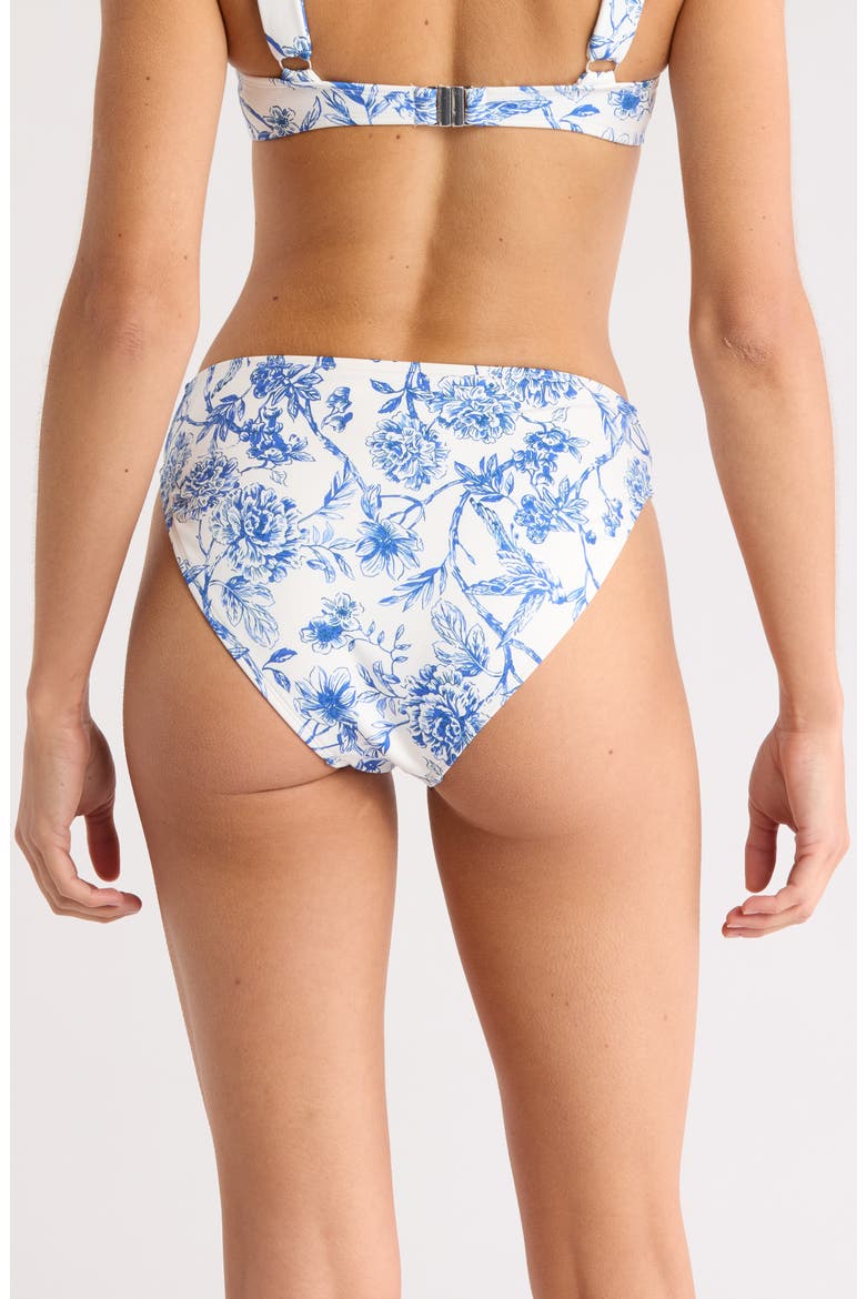High Waist Bikini Bottoms, Alternate, color, BLUE CHINOISERIE