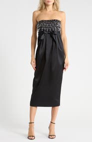Cinq à Sept Zelina Gemstone Strapless Midi Dress