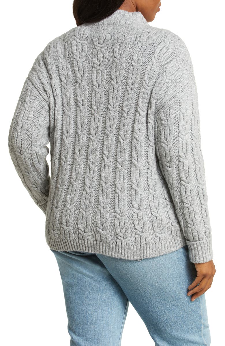 Caslon<sup>®</sup> Cable Stitch Funnel Neck Sweater, Alternate, color,