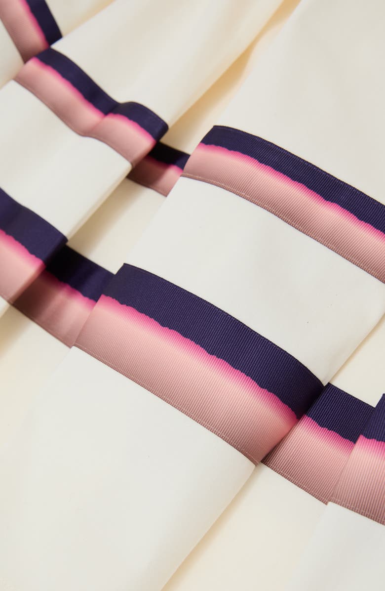 Reiss Rian Stripe Stretch Cotton Midi Skirt, Alternate, color, Cream