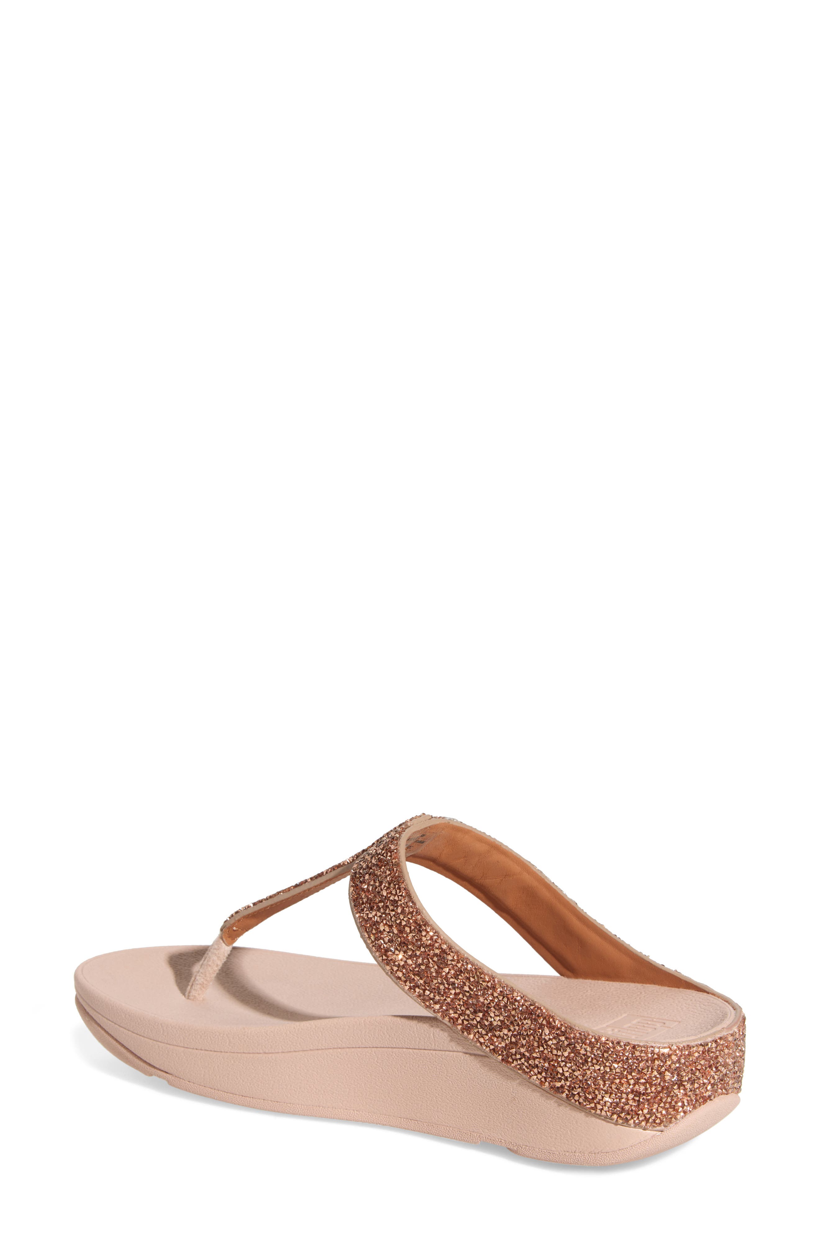 FitFlop Fino Quartz Wedge Flip Flop, Alternate, color, Beige