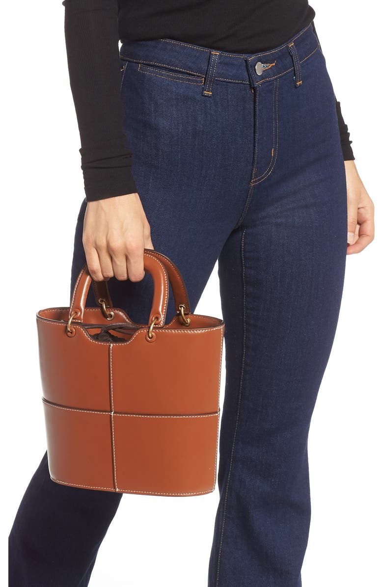 STAUD Andy Seamed Leather Tote, Alternate, color,