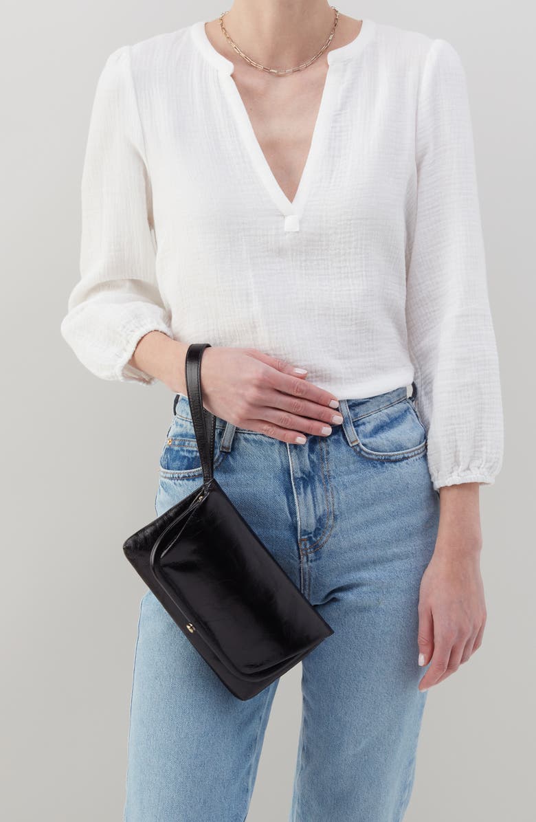 HOBO Lauren Leather Wristlet, Alternate, color, Cherry Blossom