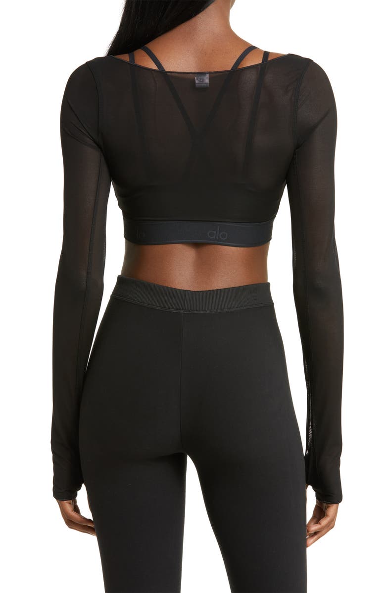 Alo Airlift Ballet Dream Long Sleeve Bra Top, Alternate, color, 