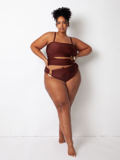 Villa Fresca Amara Bikini Swim Bottoms In Chocolate