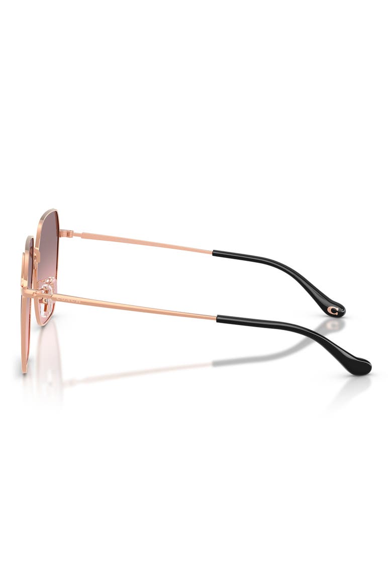 60mm Gradient Square Sunglasses, Alternate, color, SHINY ROSE GOLD / GREY PINK