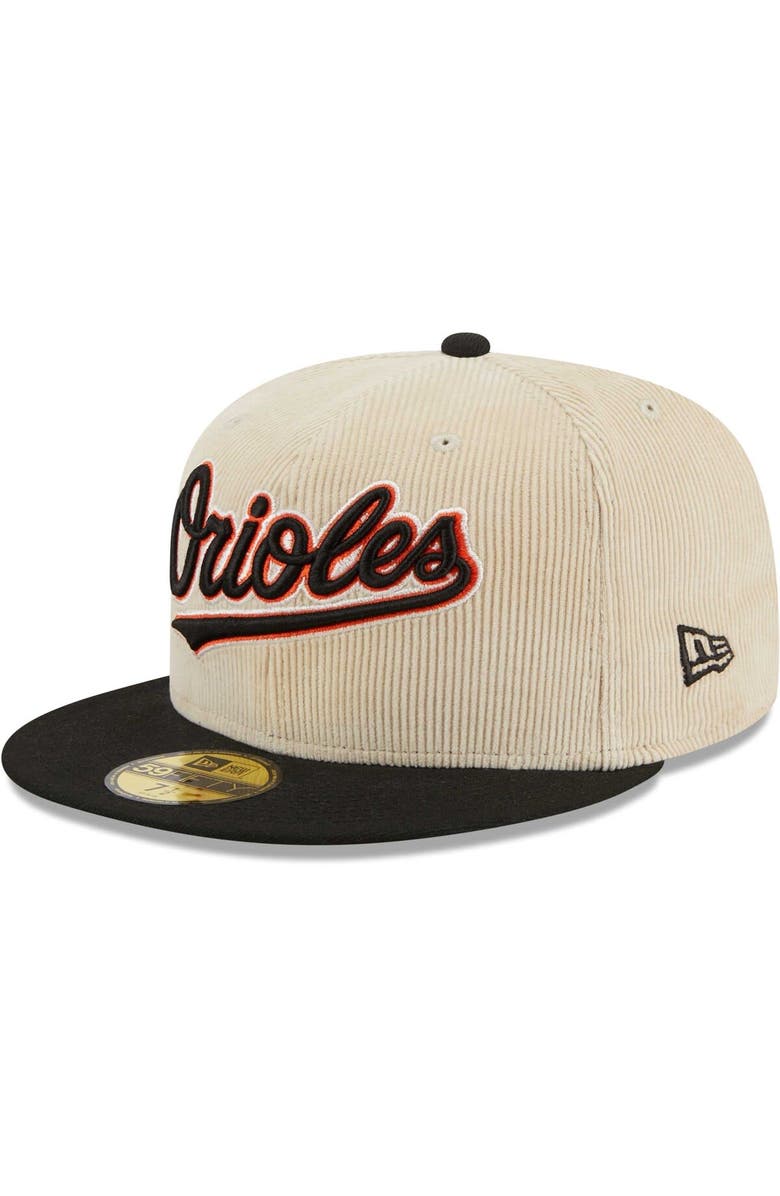New Era Men's New Era White Baltimore Orioles  Corduroy Classic 59FIFTY Fitted Hat, Alternate, color, 