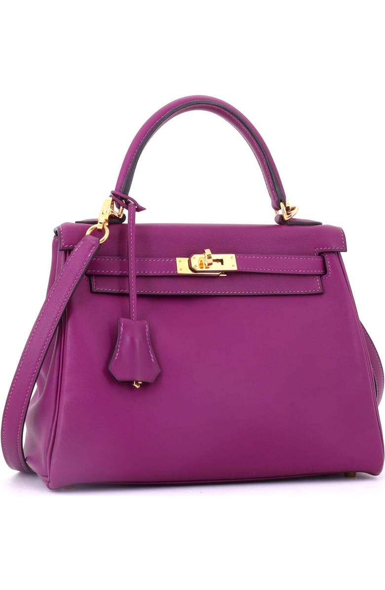 Pre-Owned Hermes Kelly Handbag Purple Swift with Gold Hardware 25, Alternate, color, Anemone