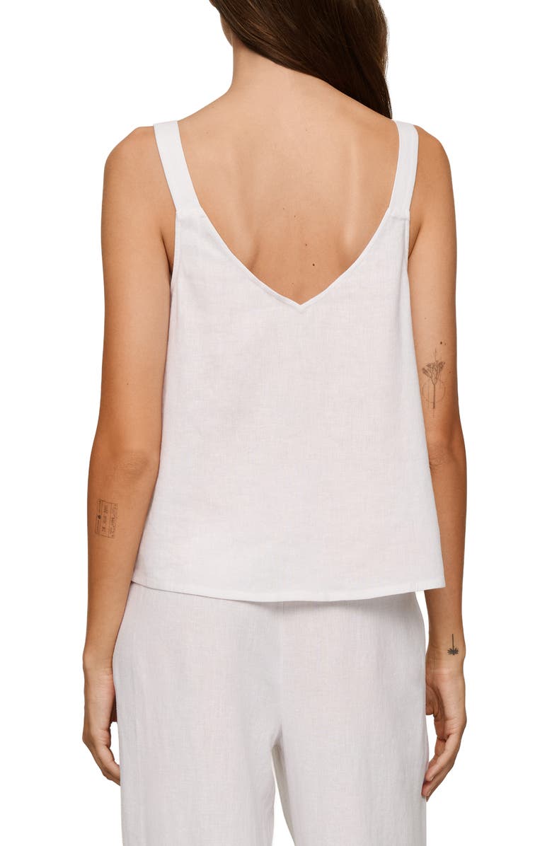 Eberjey Linen Blend V-Neck Camisole, Alternate, color, White