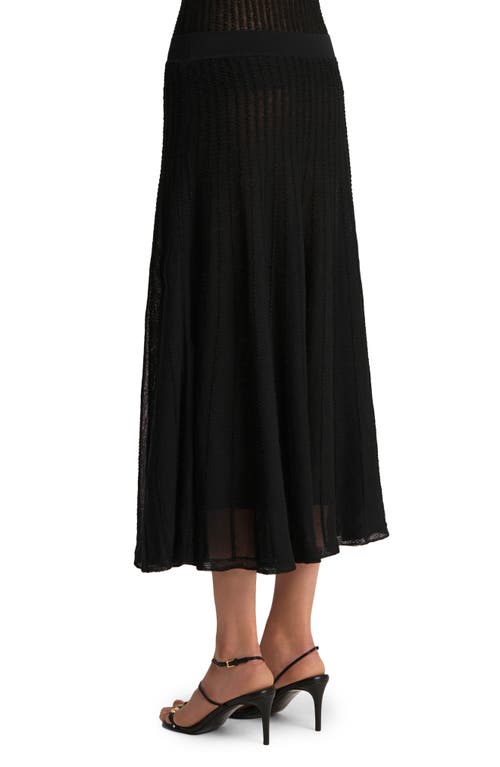 Khaite Dawn Pointelle-knit Midi Skirt In Black