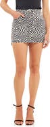 Grey Lab Warped Checkerboard Denim Miniskirt
