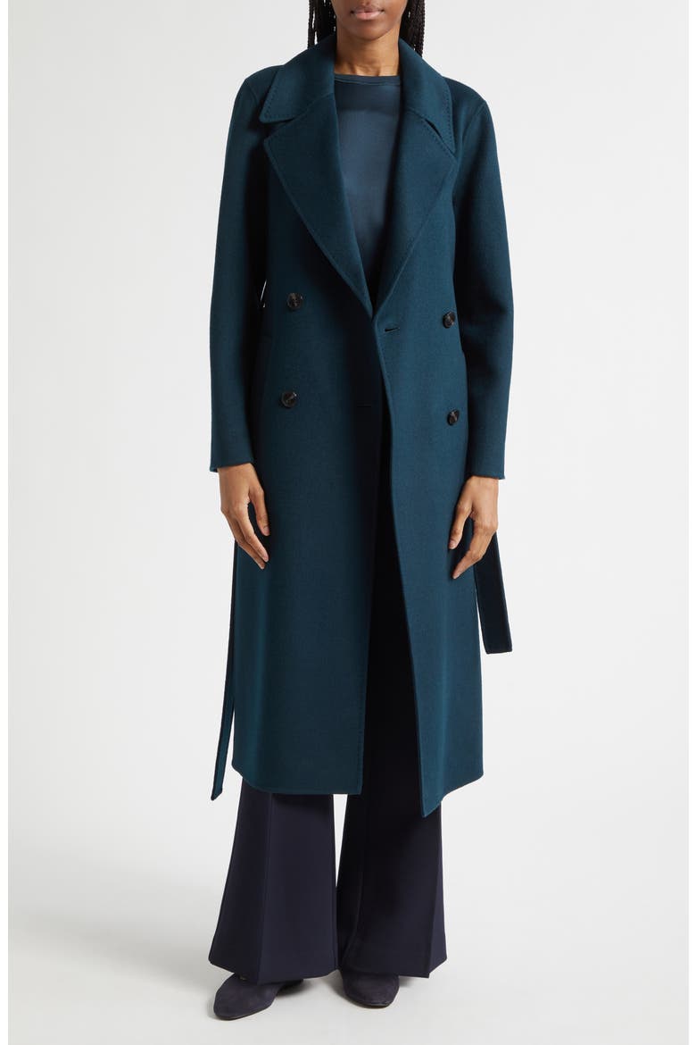 Rene Wool Blend Double Face Coat, Main, color, TEAL