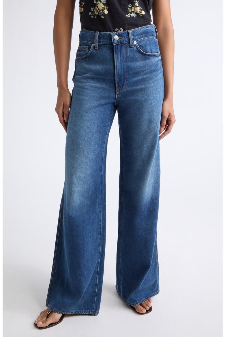 Kasey Mid Rise Wide Leg Jeans, Main, color, BRIGHT BLUE