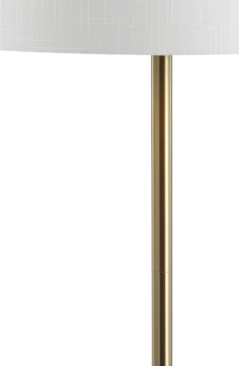 JONATHAN Y Charles 59" Metal/Glass LED Side Table and Floor Lamp, Brass, Alternate, color, Brass Gold