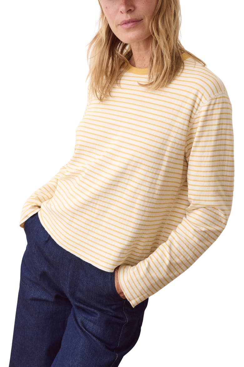 Juno Long Sleeve Stripe Top, Alternate, color, MARIGOLD STRIPE