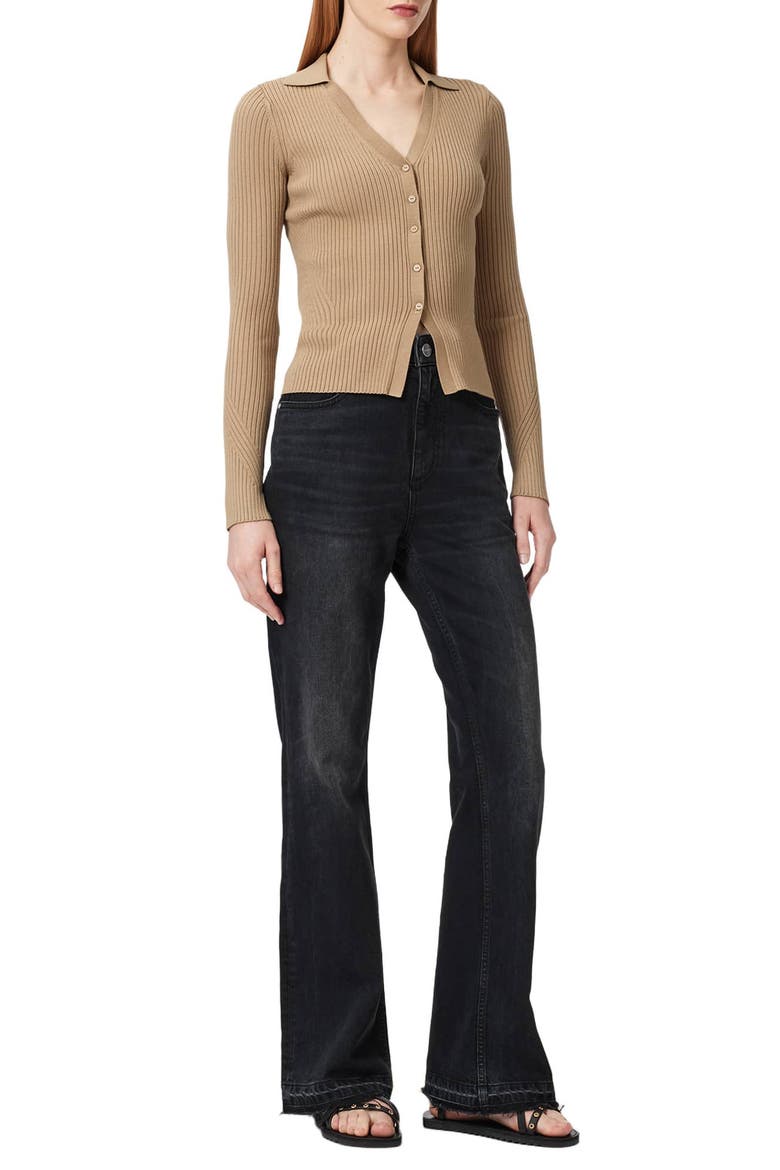 Cruz Ribbed Cardigan, Alternate, color, TANNIN BROWN