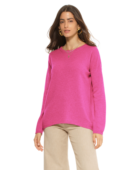 Lightweight Oversized Pure Cashmere Boatneck Sweater
