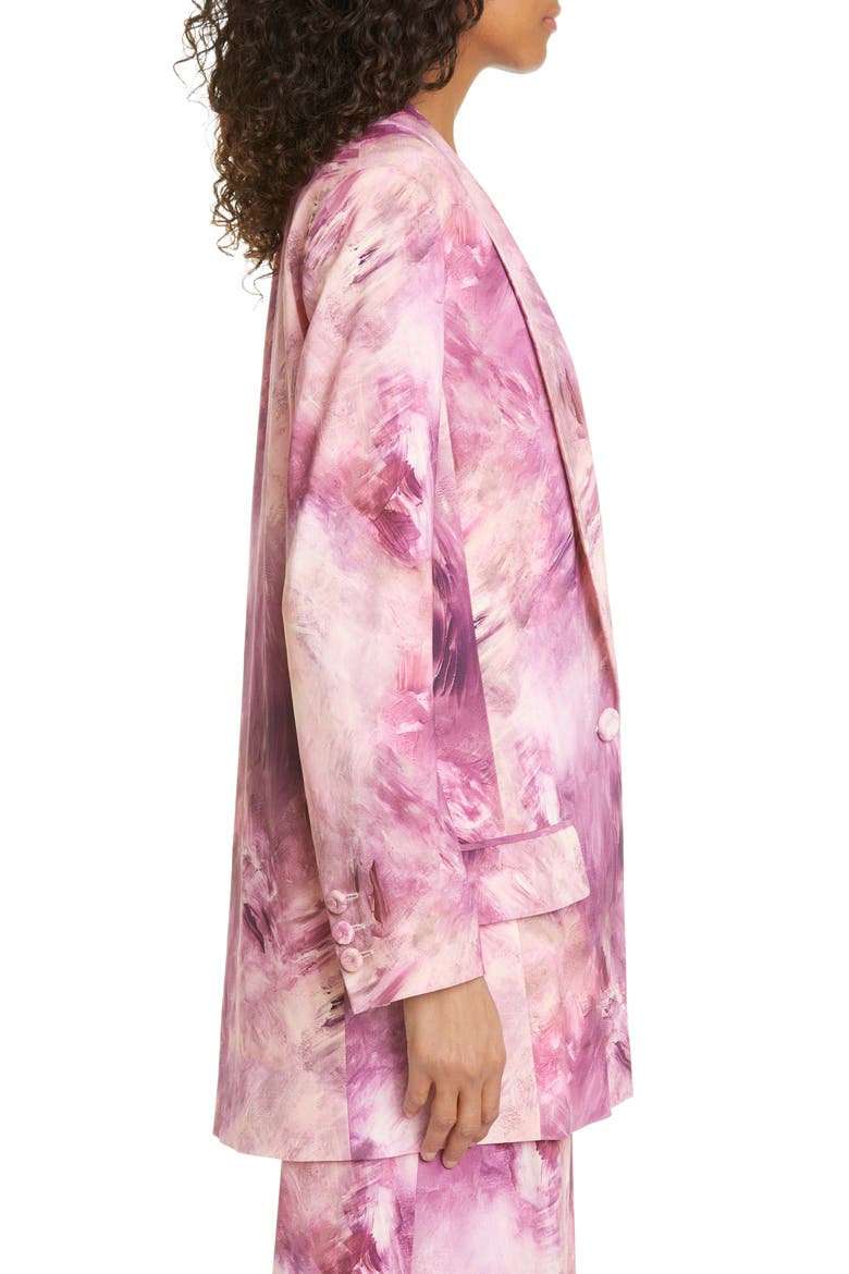 Paint Print Long Blazer, Alternate, color, 1224 FANTASY PINK